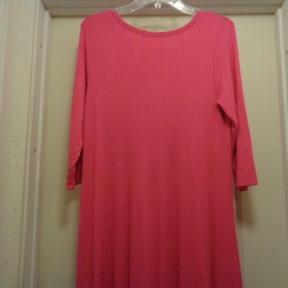 BARBIECORE HOT TOUCH HOT PINK JERSEY MIDI DRESS M - Picture 7 of 9